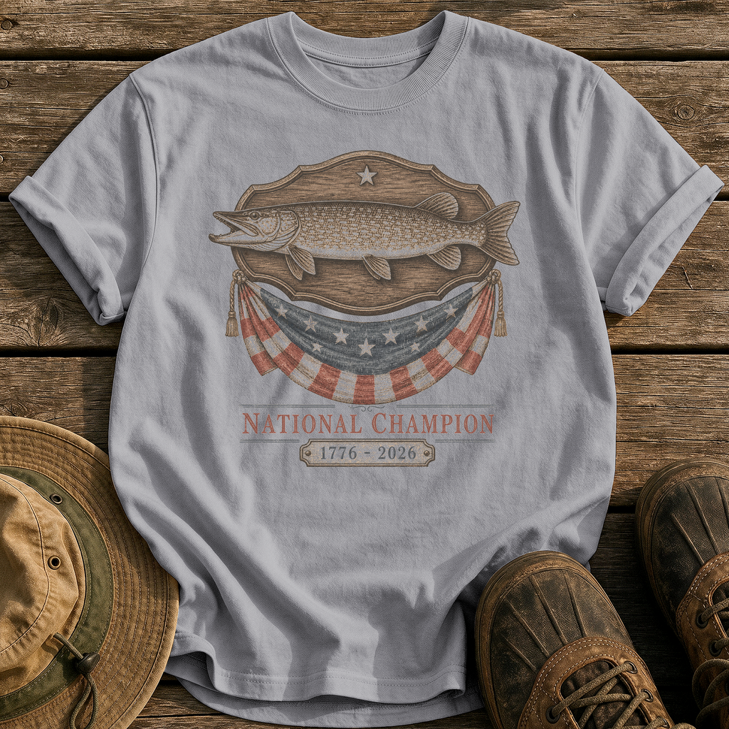 Trophy Pike, USA tee - Grey - front