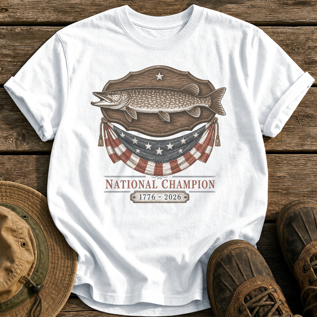 Trophy Pike, USA tee - White - front