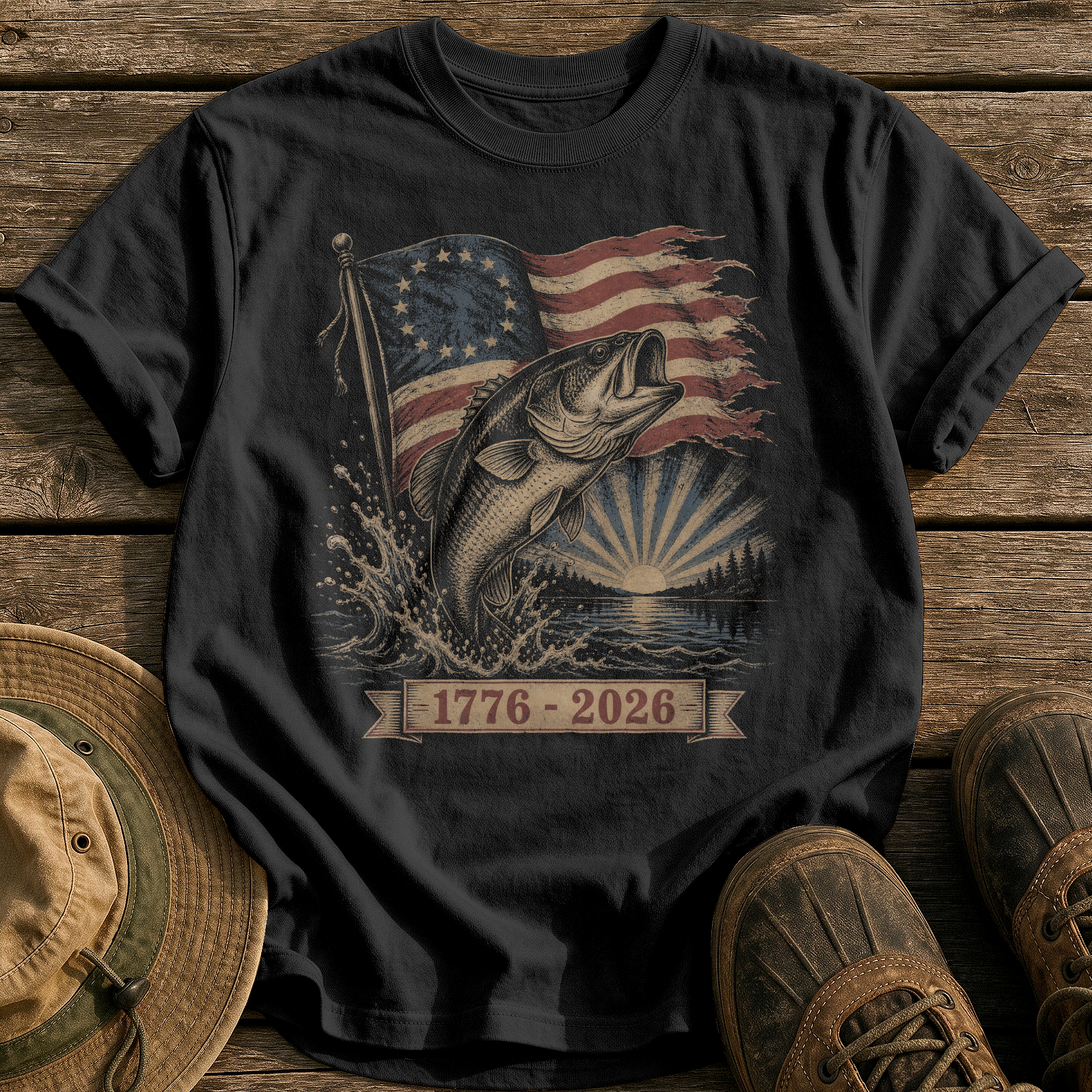 Old Glory Largemouth tee - Black - front
