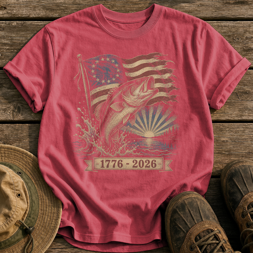 Old Glory Largemouth tee - Chili - front
