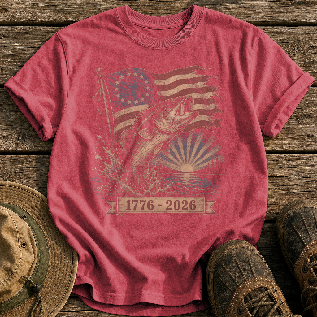 Old Glory Largemouth tee - Chili - front