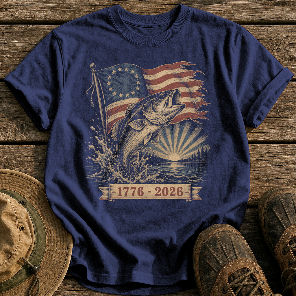 Old Glory Largemouth tee - True Navy - front