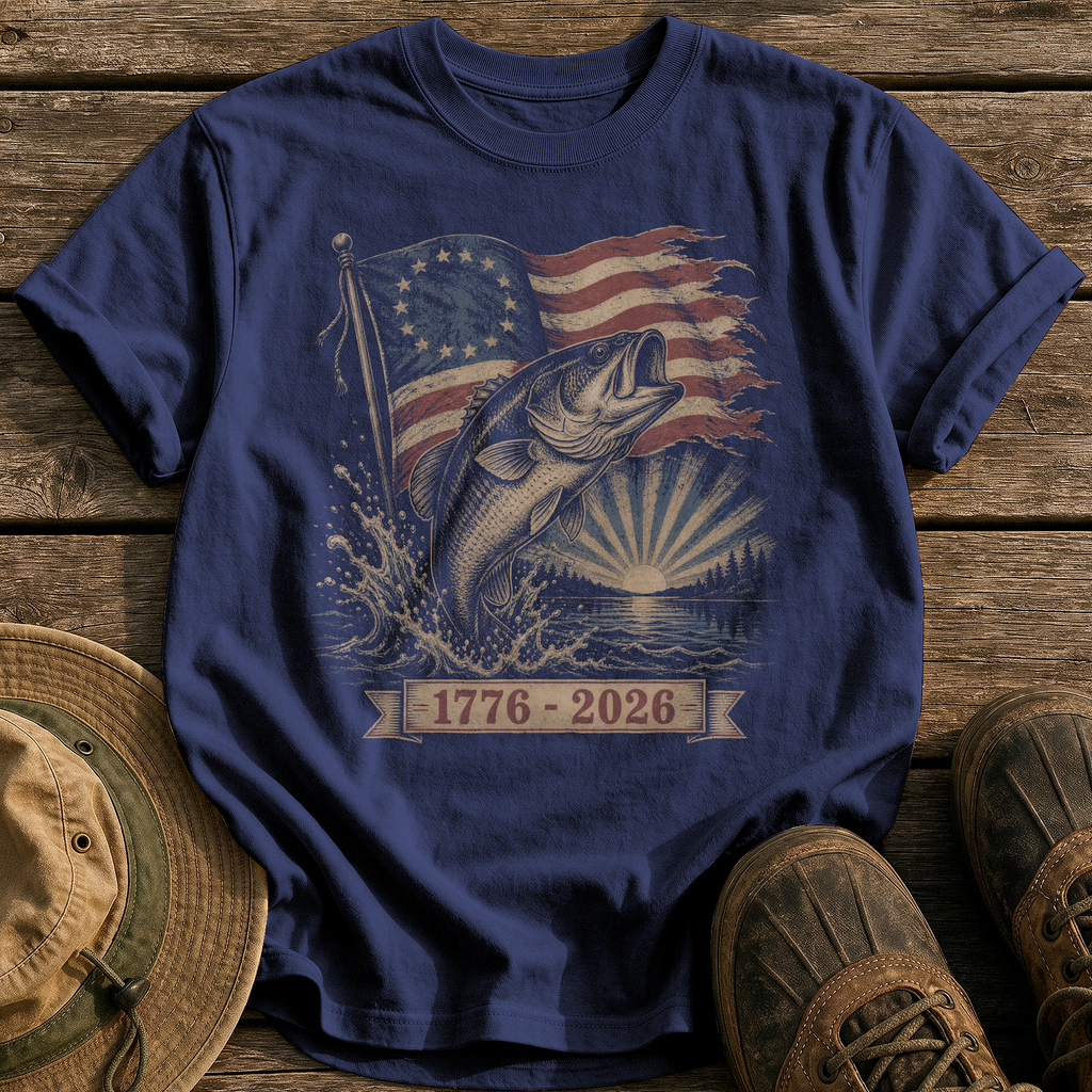 Old Glory Largemouth tee - True Navy - front