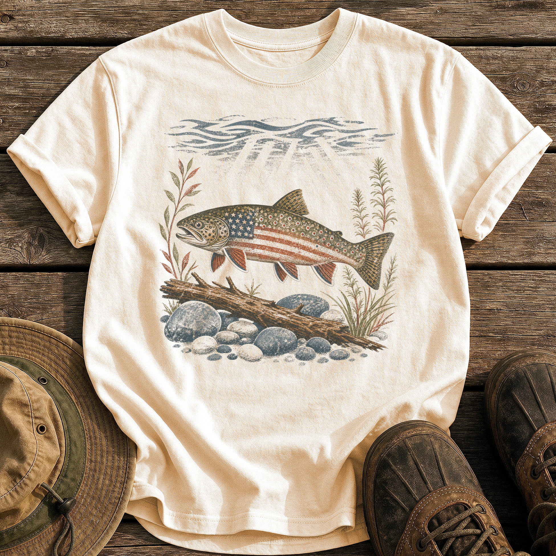 American Brook Trout tee - Ivory - front