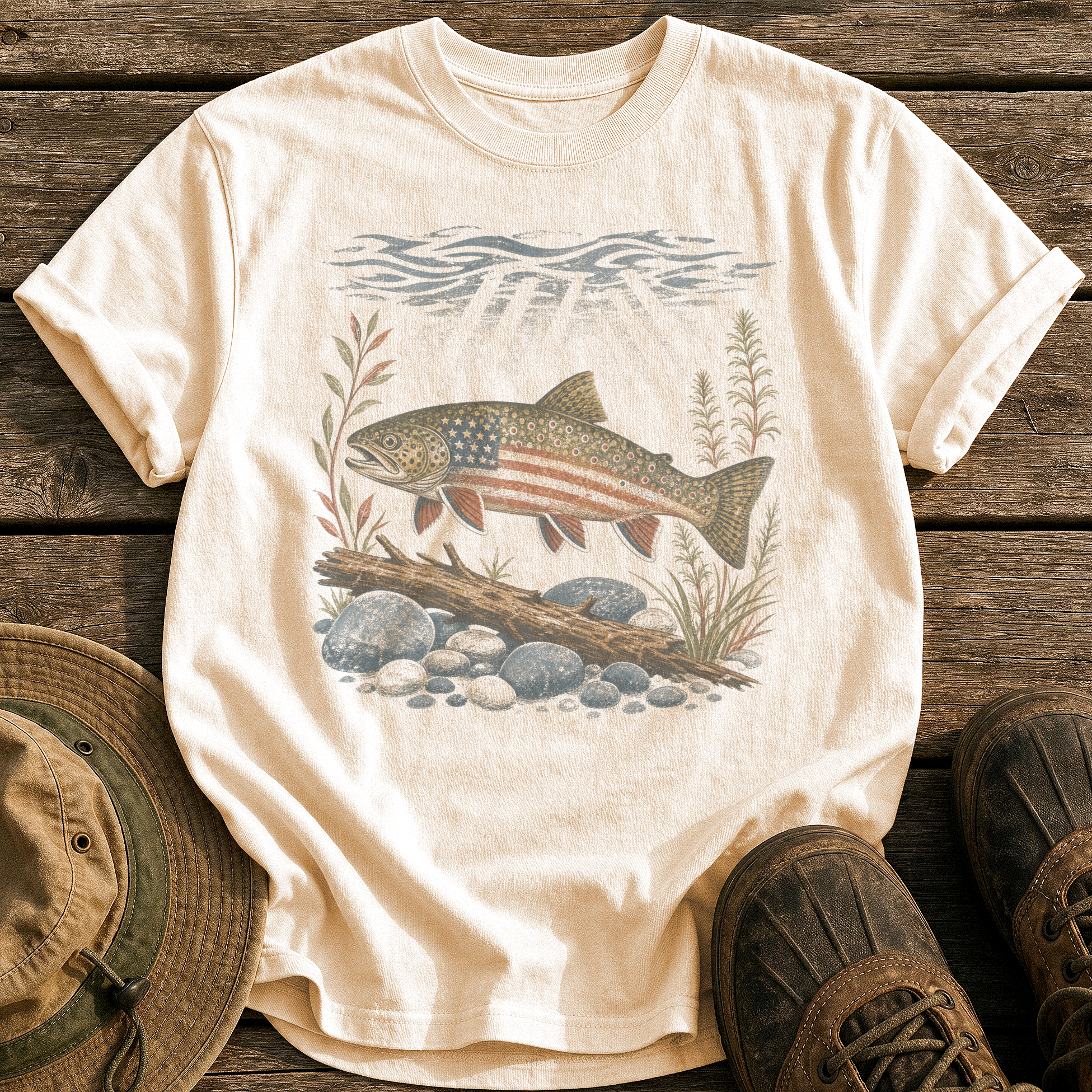 American Brook Trout tee - Ivory - front