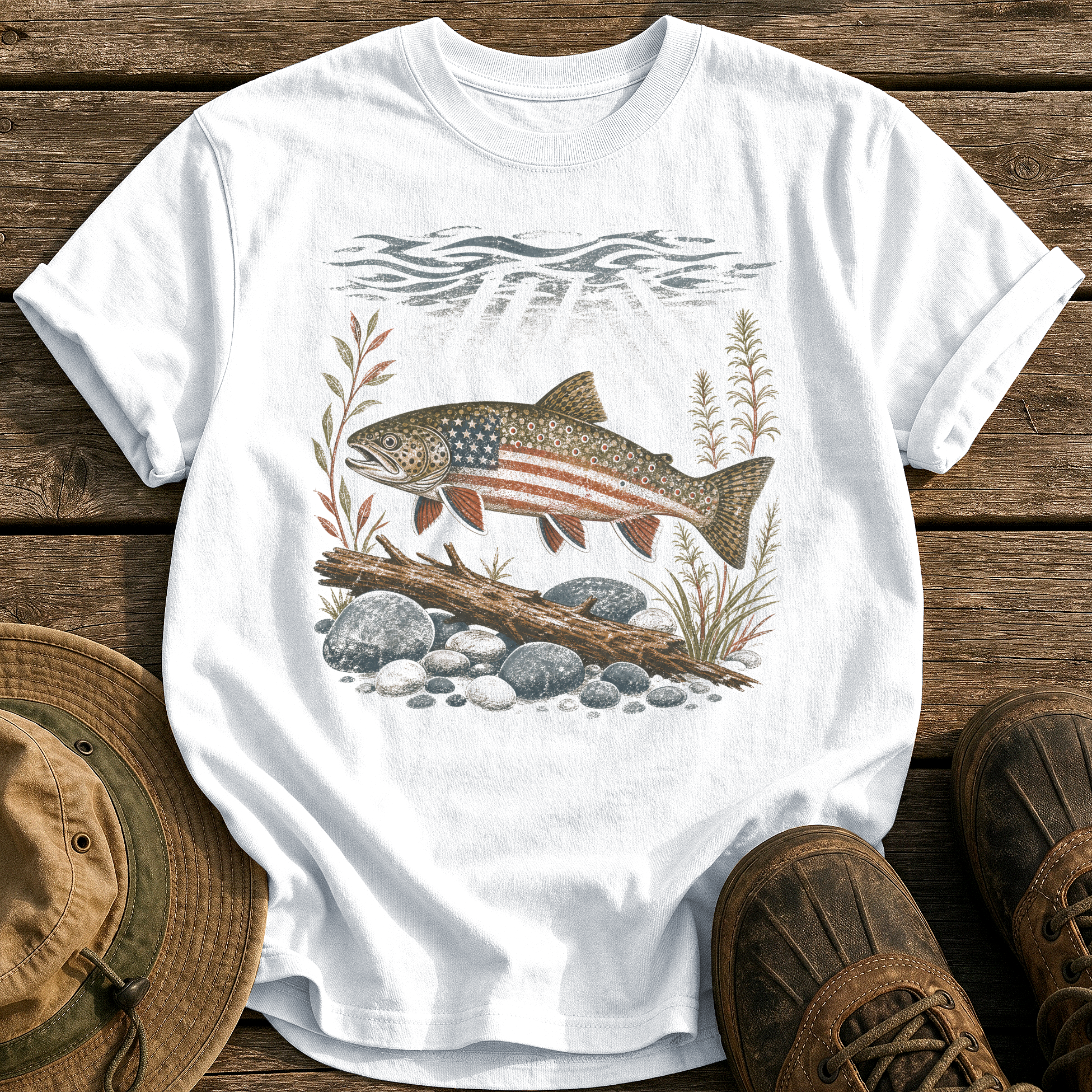 American Brook Trout tee - White - front