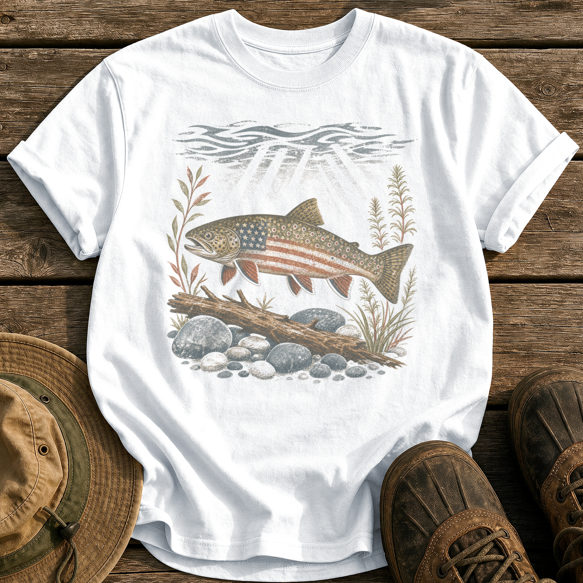 American Brook Trout tee - White - front