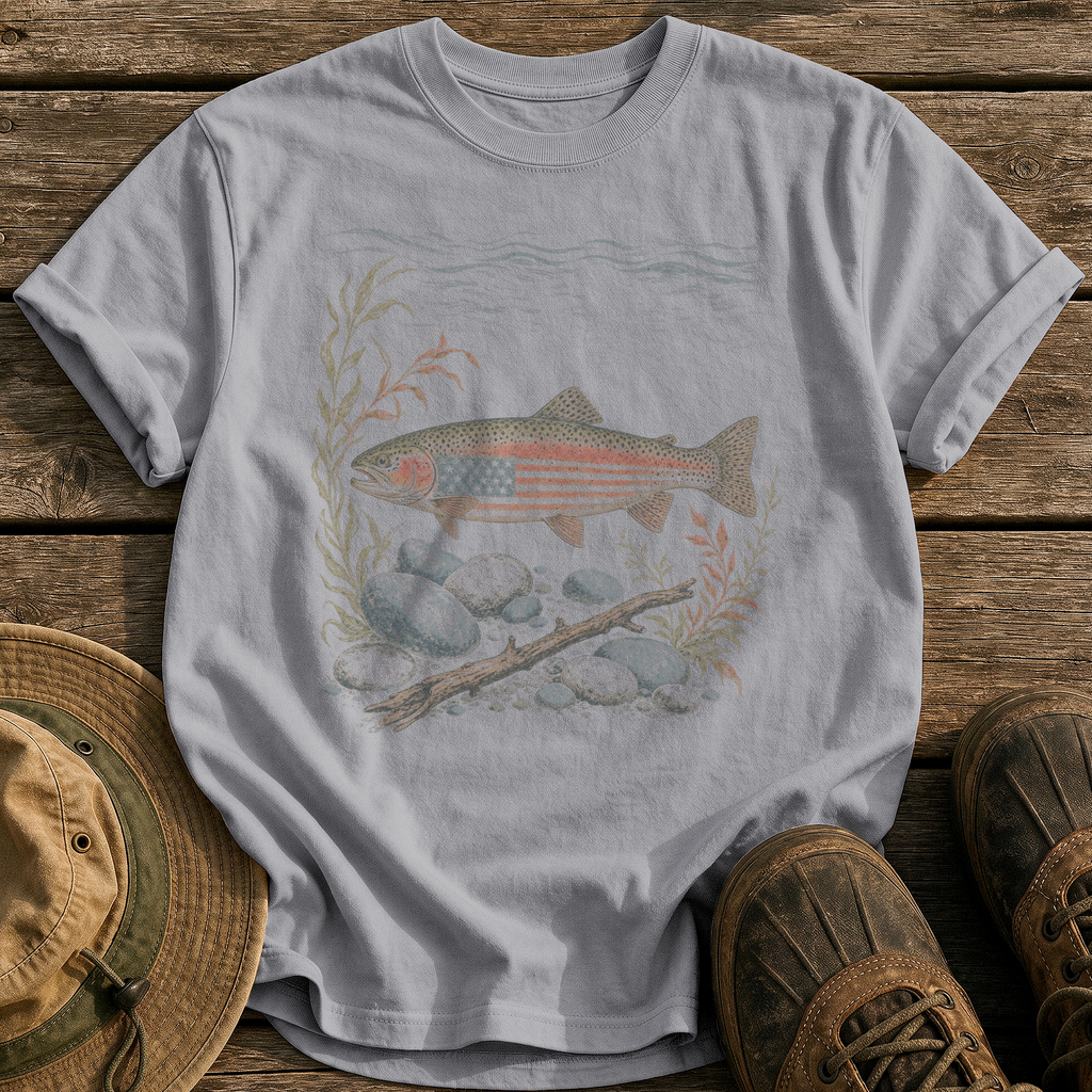 American Rainbow Trout tee - Grey - front