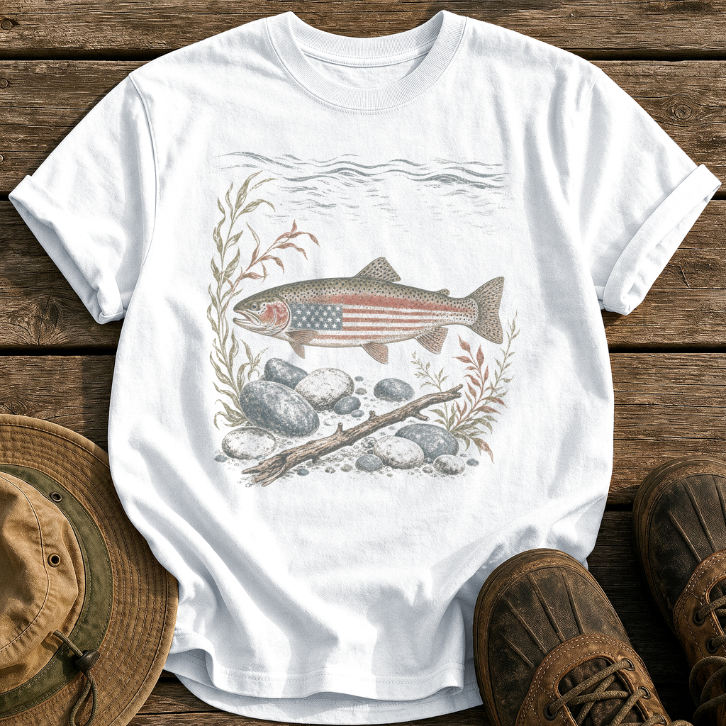 American Rainbow Trout tee - White - front