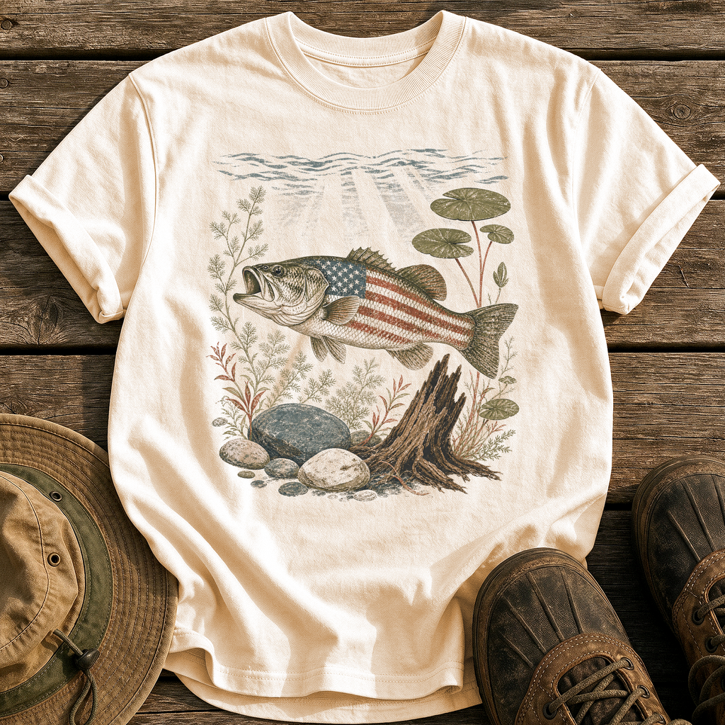 American Largemouth Bass tee - Ivory - front