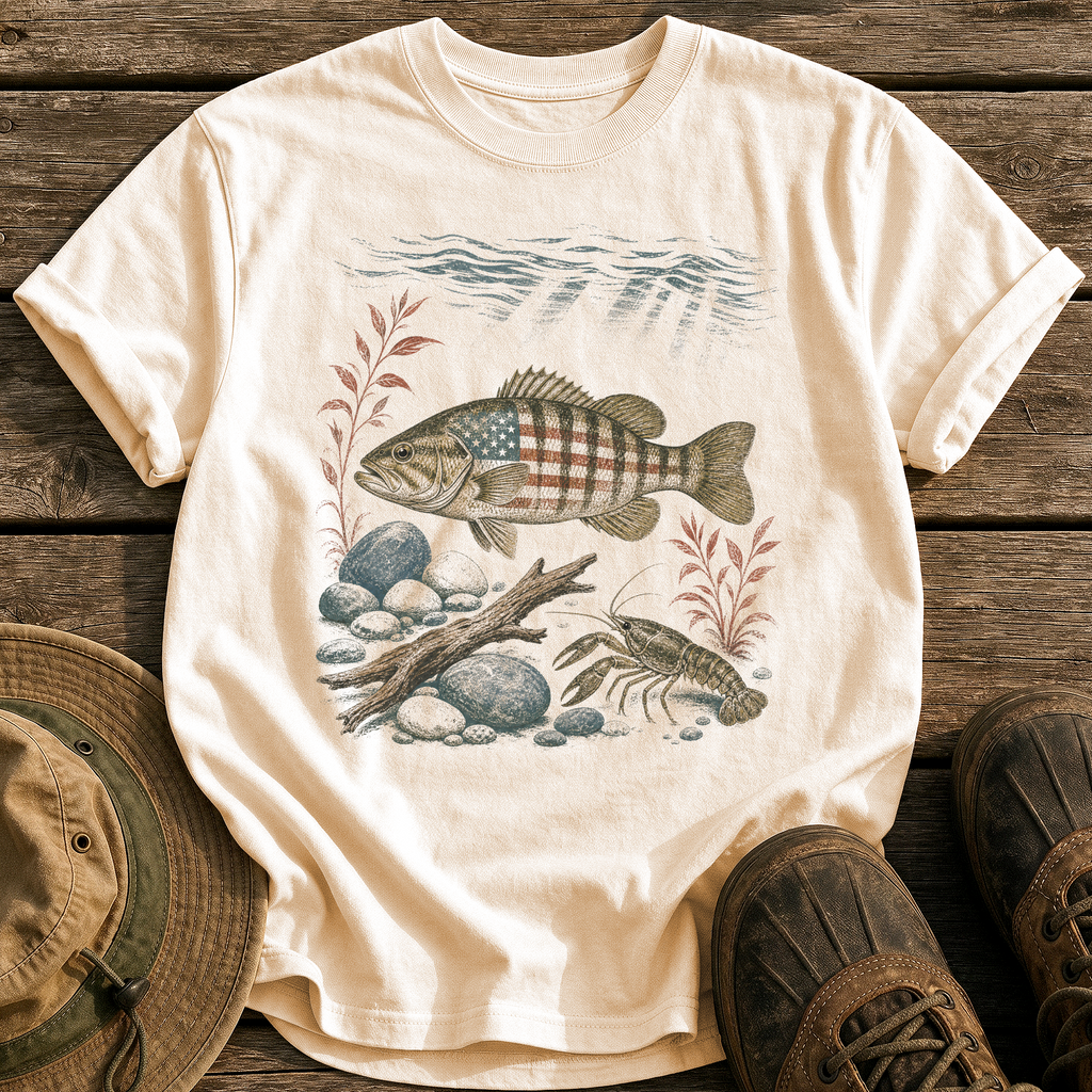 American Smallmouth Bass tee - Ivory - front