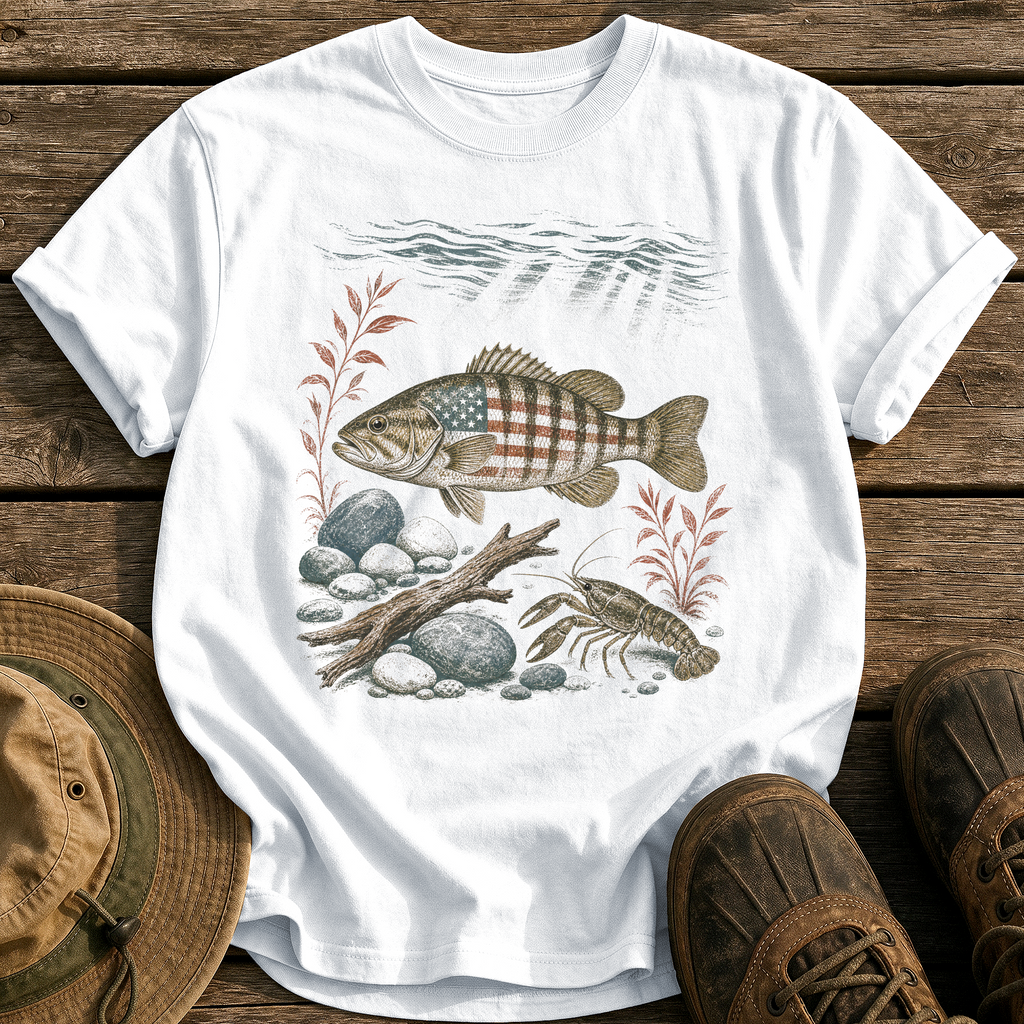 American Smallmouth Bass tee - White - front