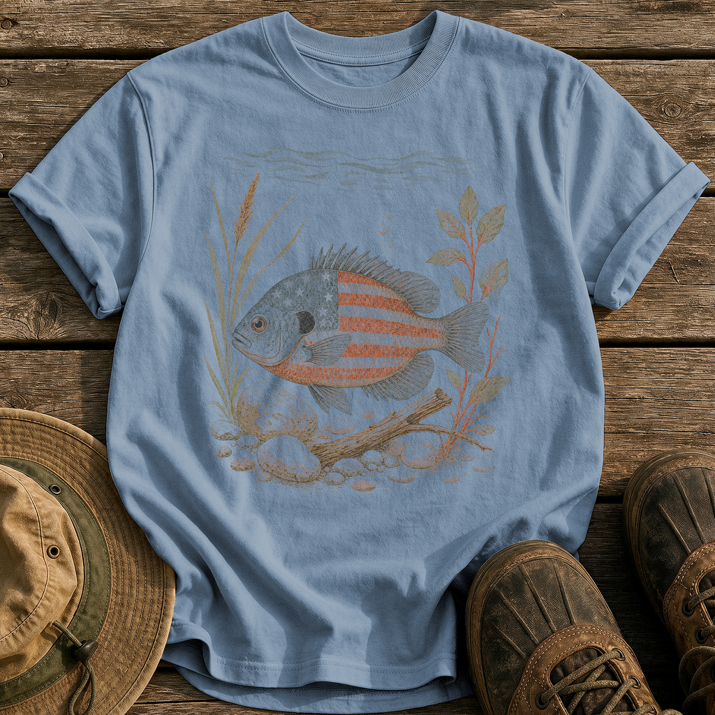 American Bluegill tee - Blue Jean - front
