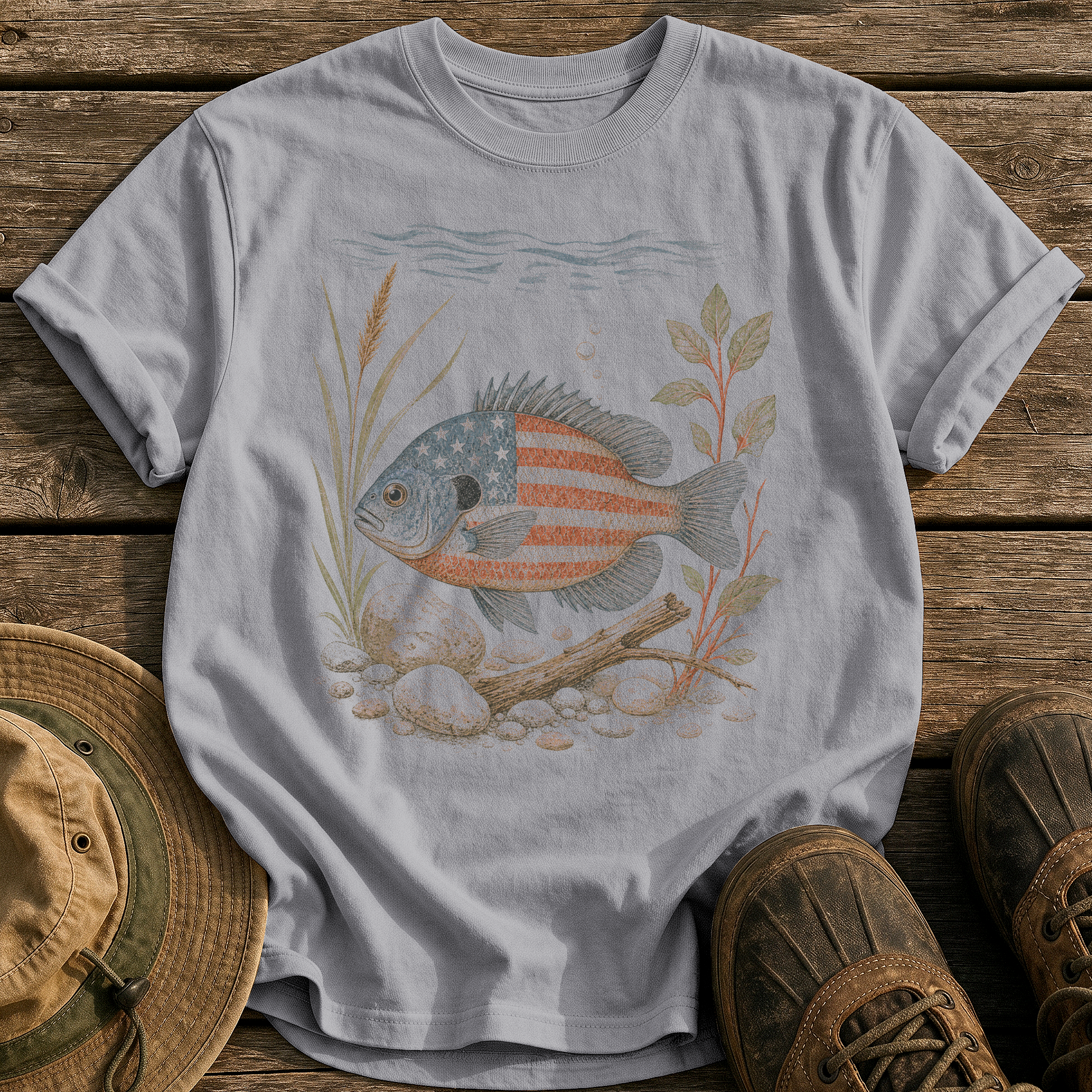American Bluegill tee - Grey - front