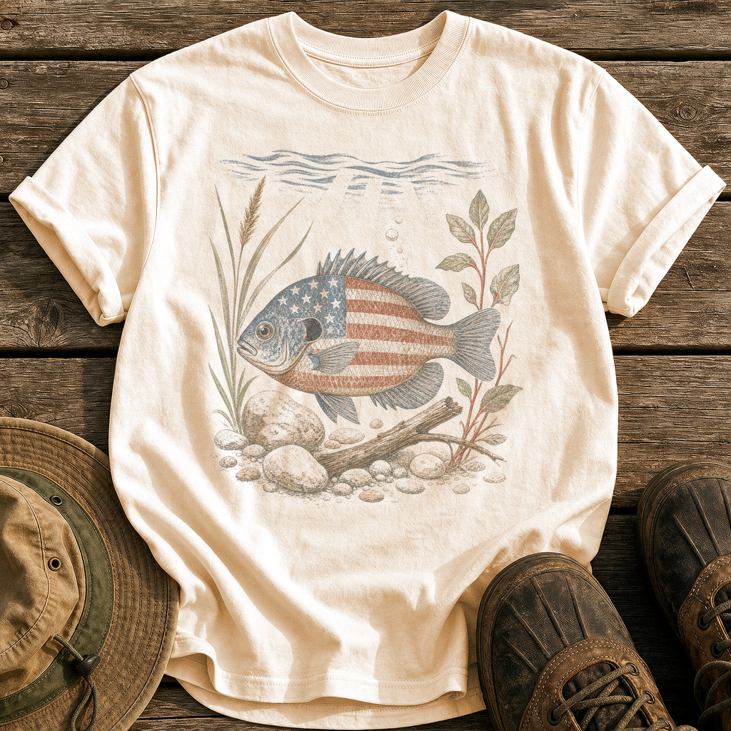 American Bluegill tee - Ivory - front