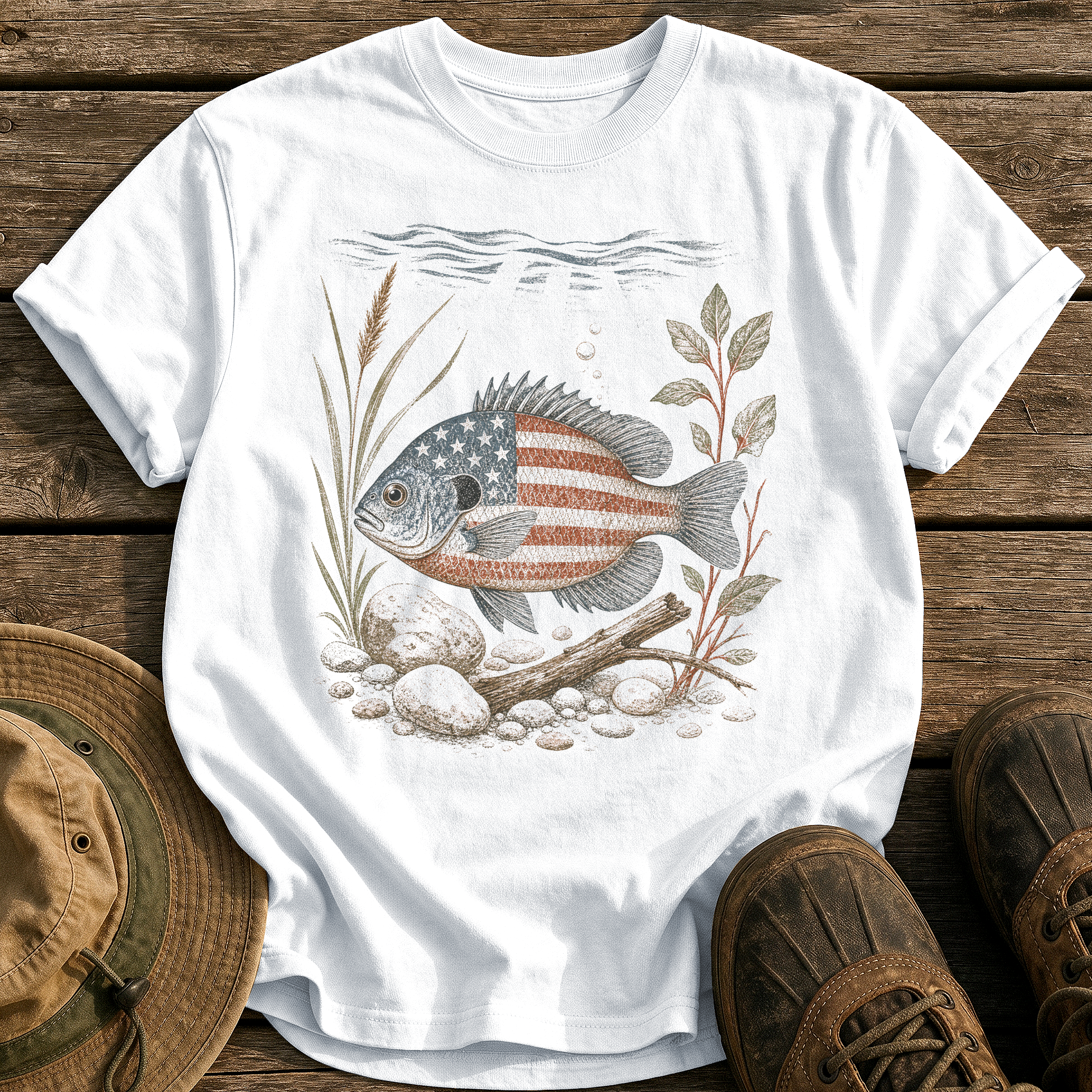 American Bluegill tee - White - front