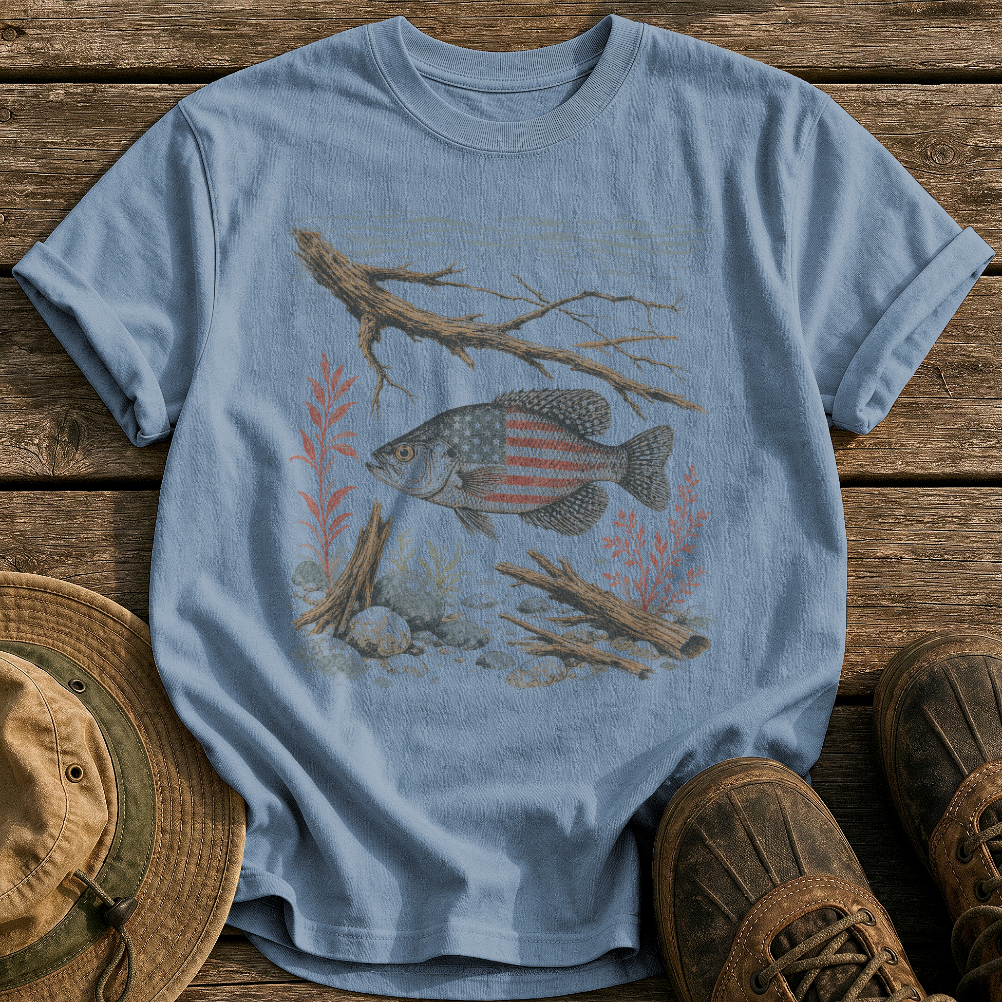 American Crappie tee - Blue Jean - front