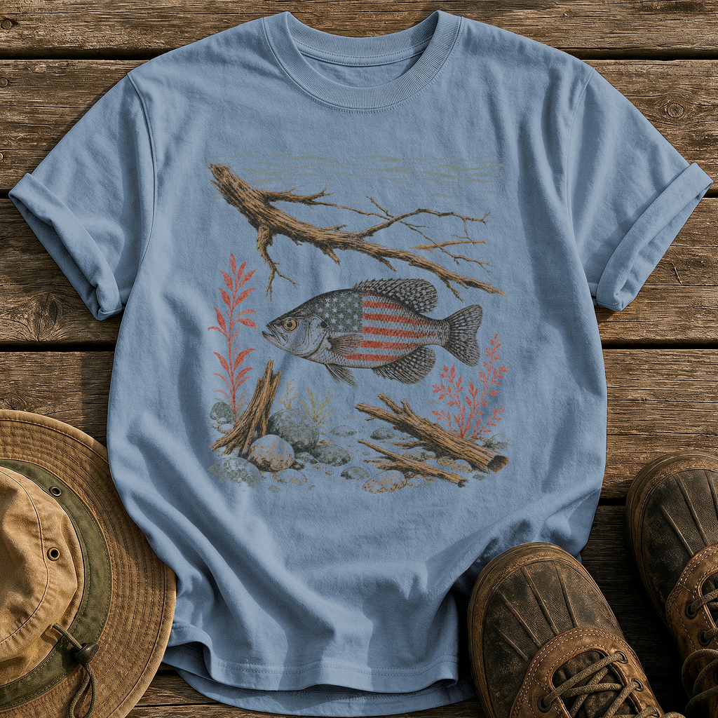 American Crappie tee - Blue Jean - front