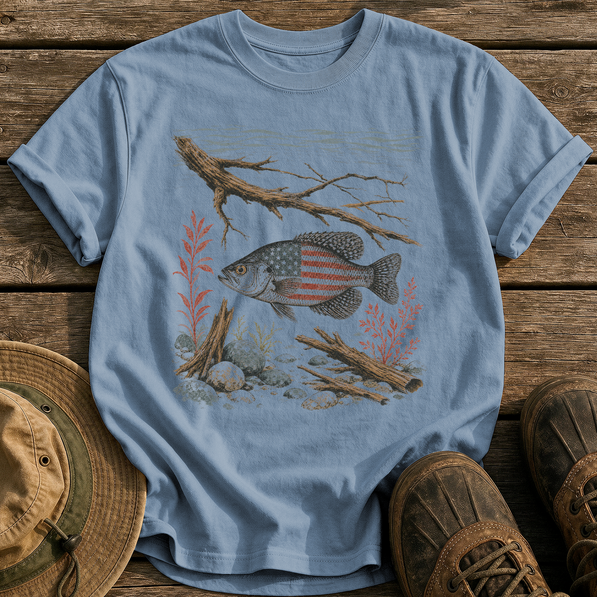American Crappie tee - Blue Jean - front