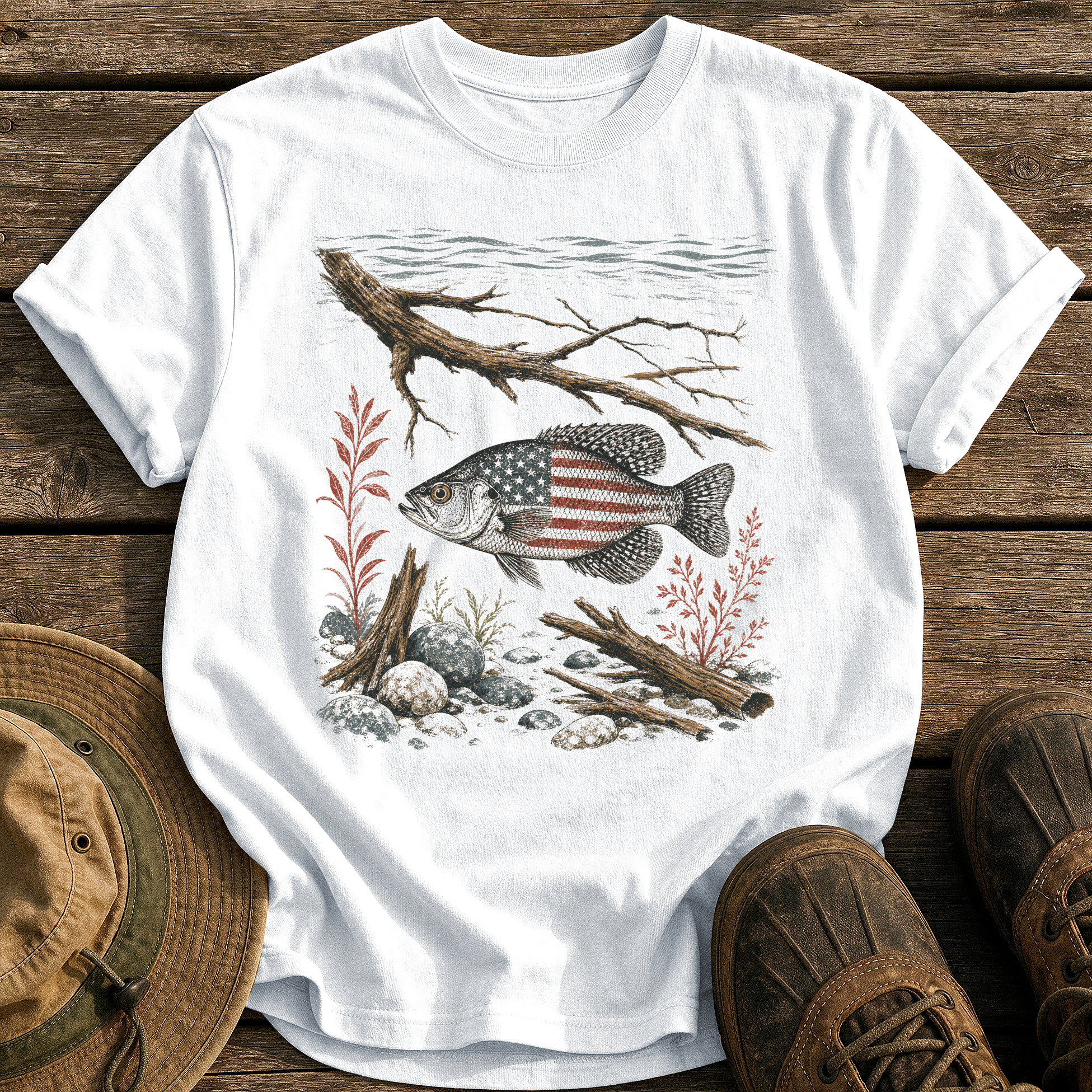 American Crappie tee - White - front