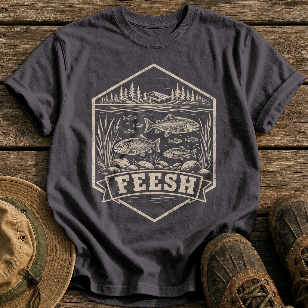 Feesh tee - Graphite - front