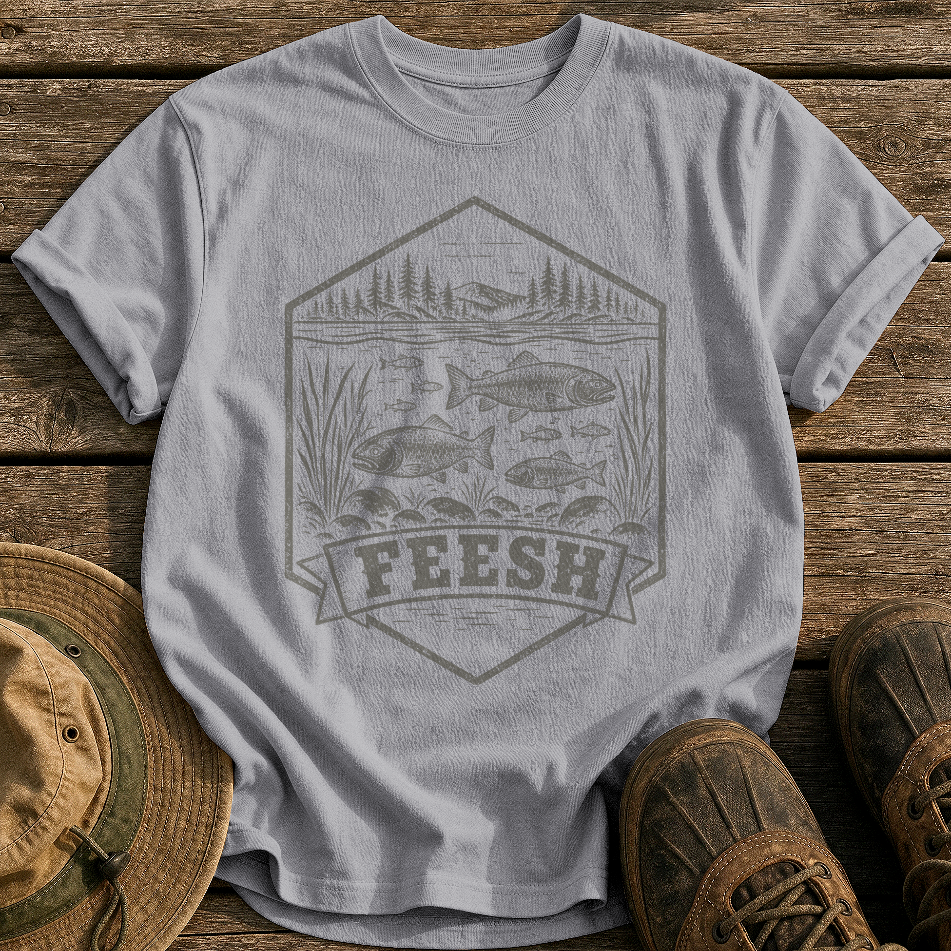 Feesh tee - Grey - front