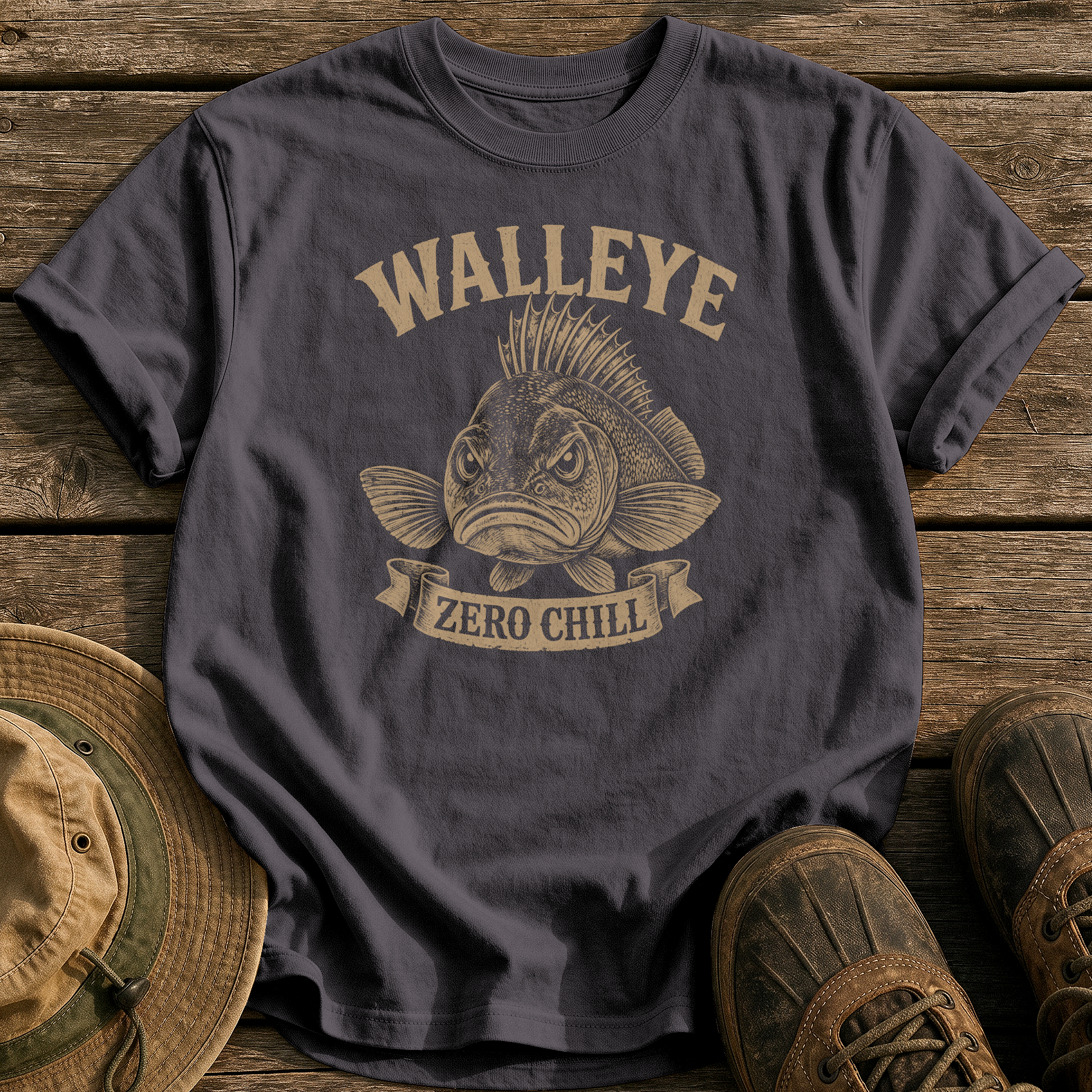 Walleye Zero Chill tee - Graphite - front