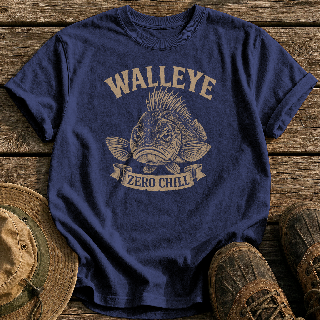 Walleye Zero Chill tee - True Navy - front