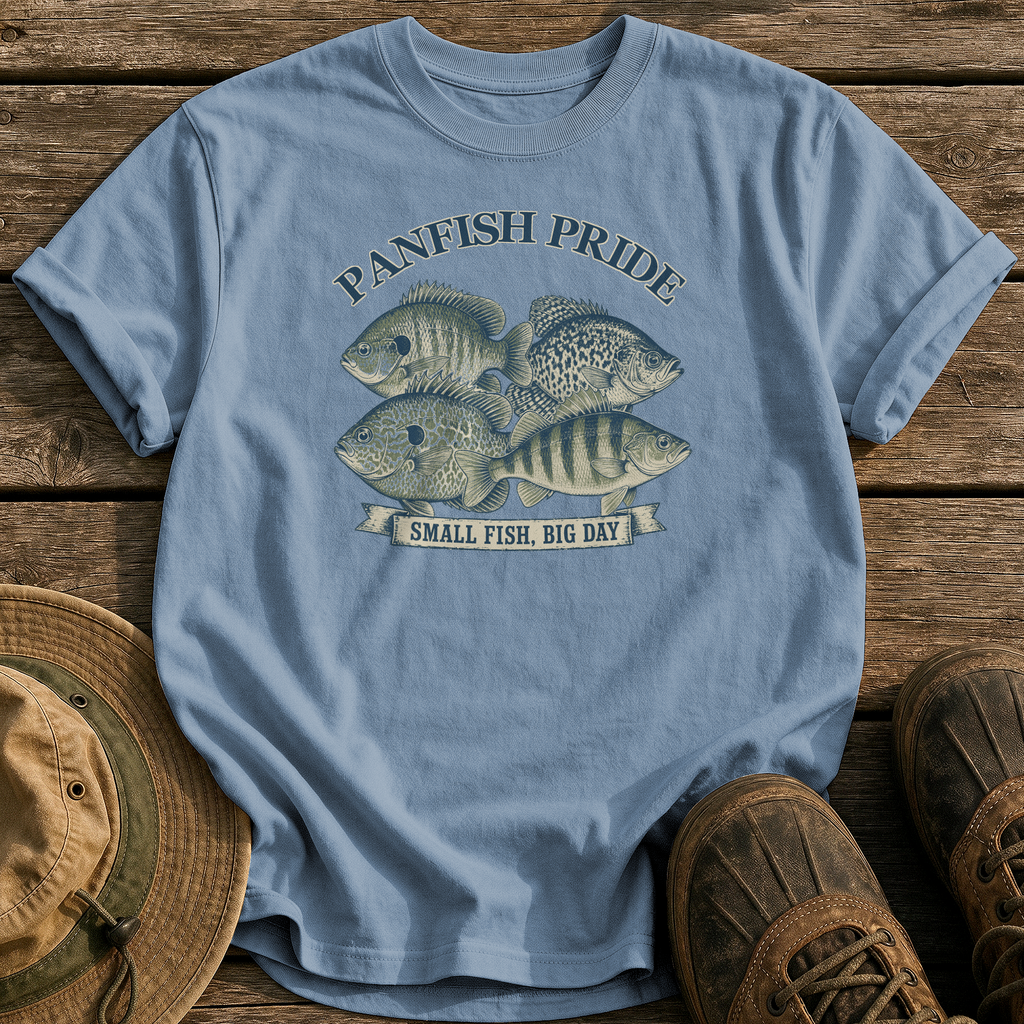 Panfish Pride tee - Blue Jean - front