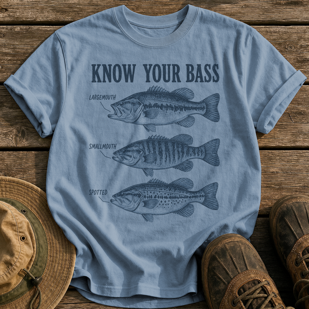 Know Your Bass tee - Blue Jean - front