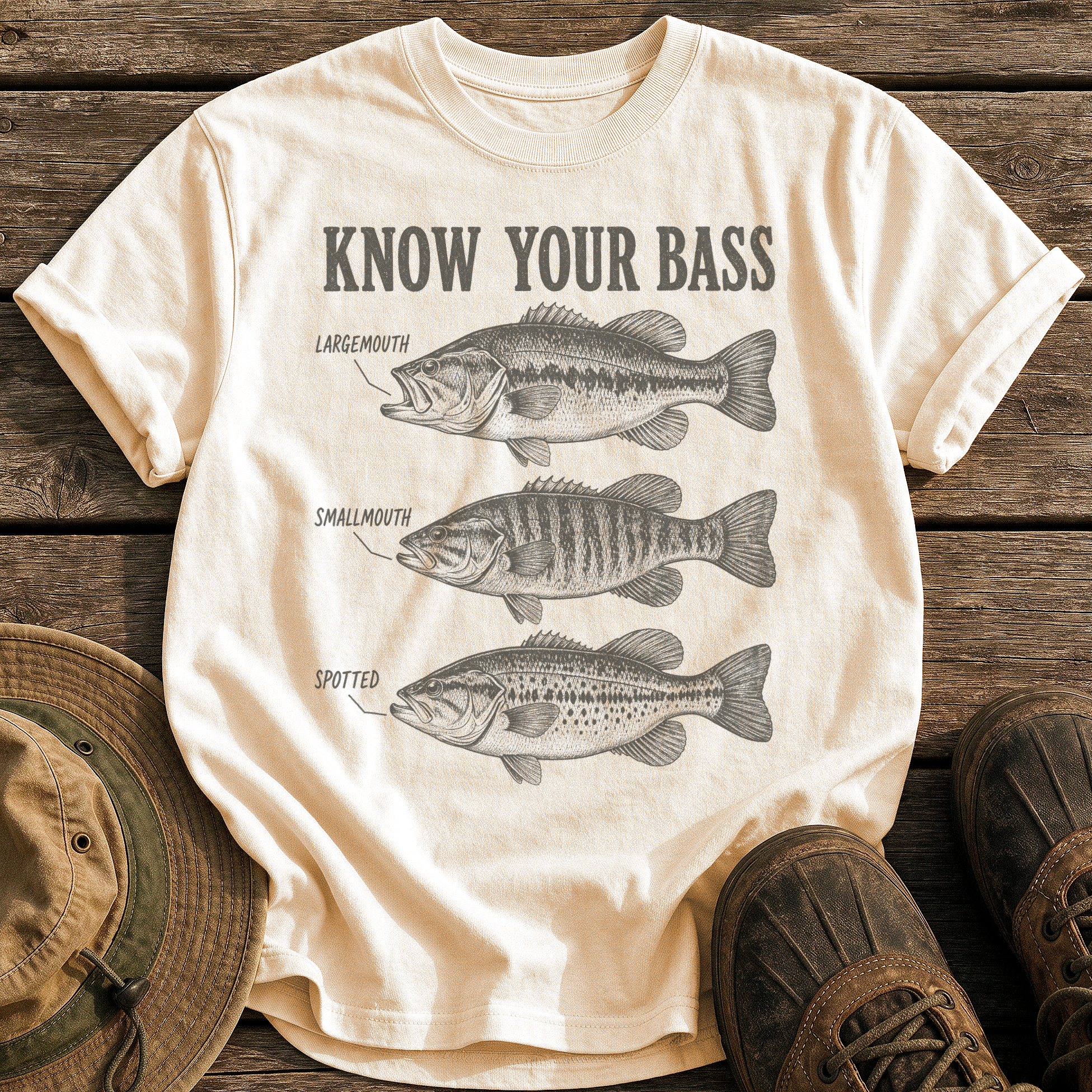 Know Your Bass tee - Ivory - front