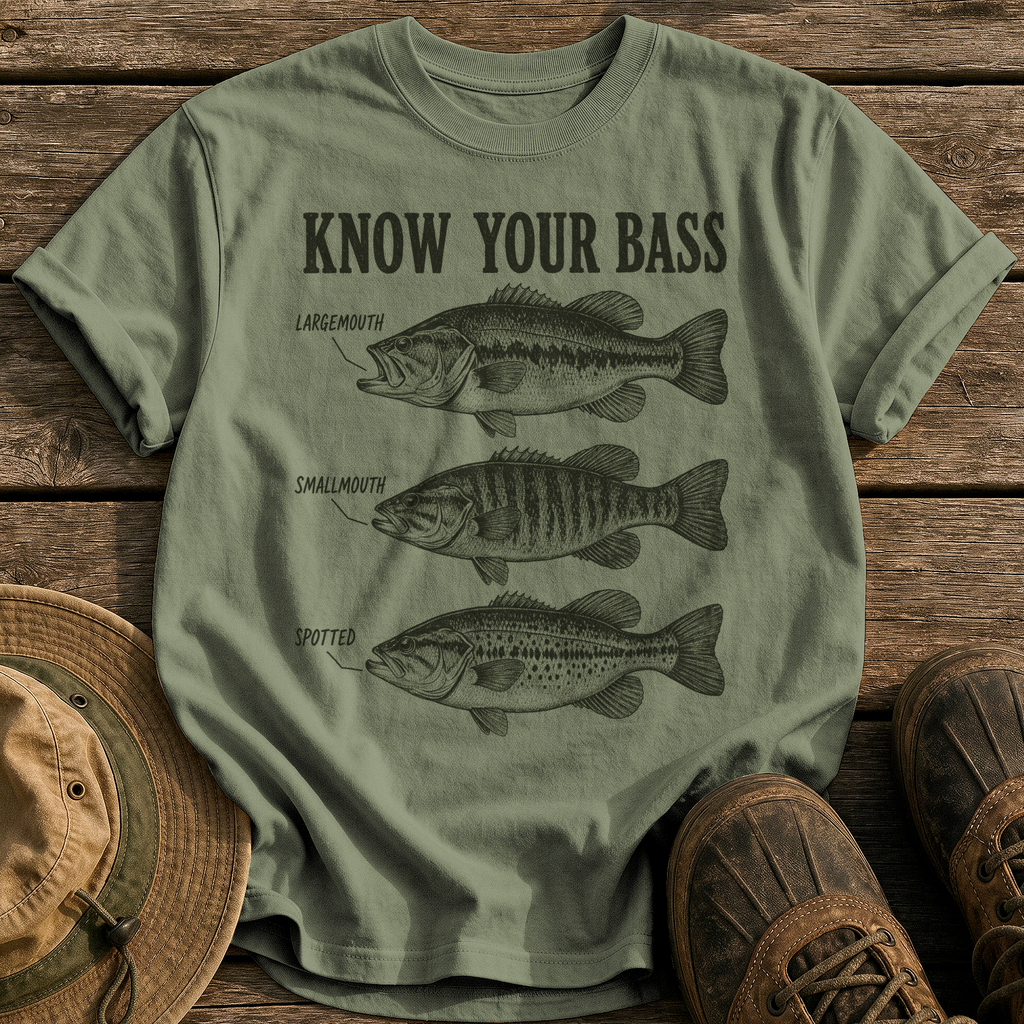 Know Your Bass tee - Sage - front