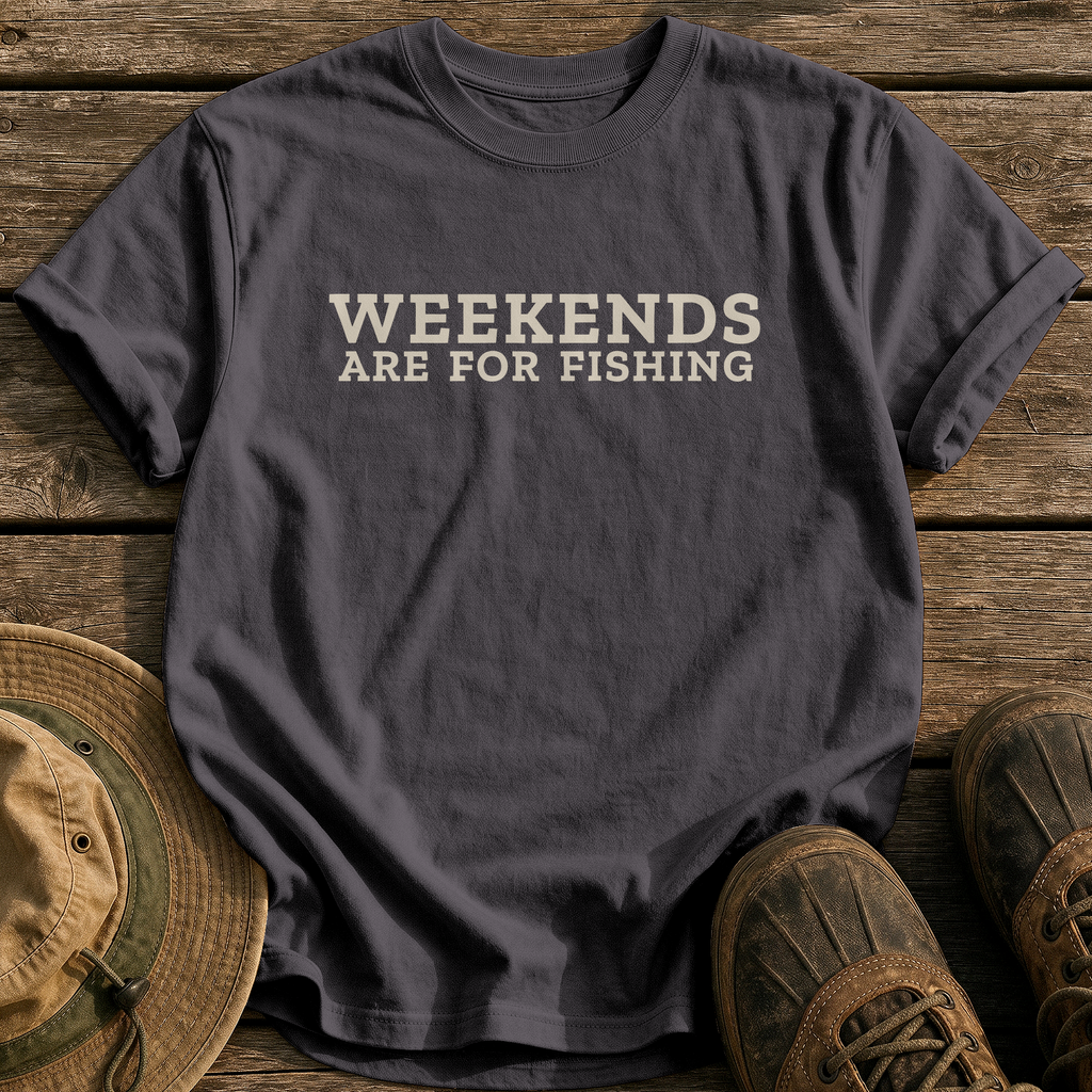 Weekends Are For Fishing tee - Graphite - front