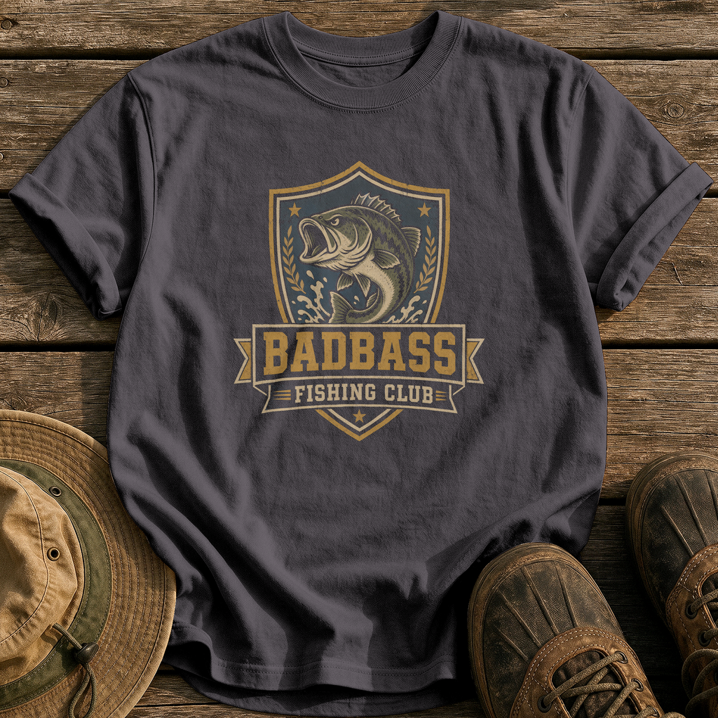 Badbass Fishing Club tee - Graphite - front