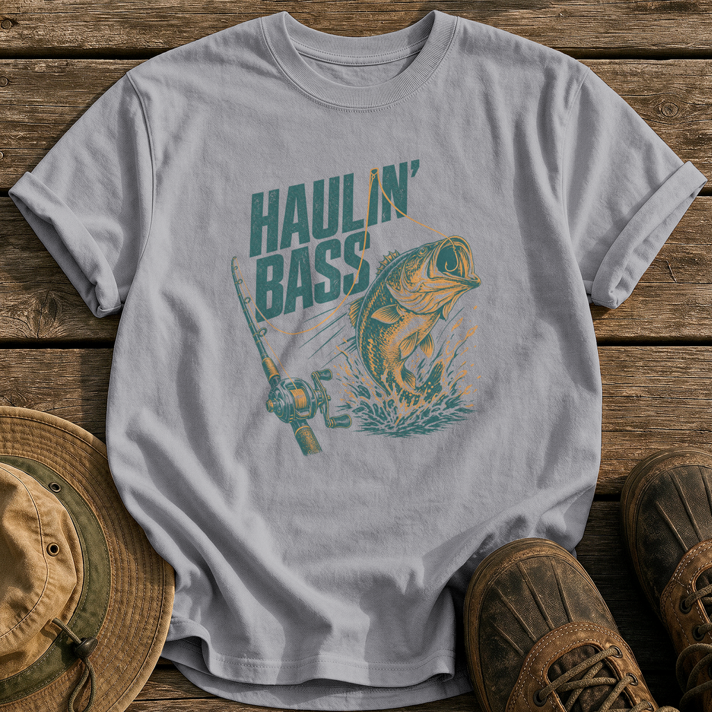 Haulin' Bass tee - Grey - front