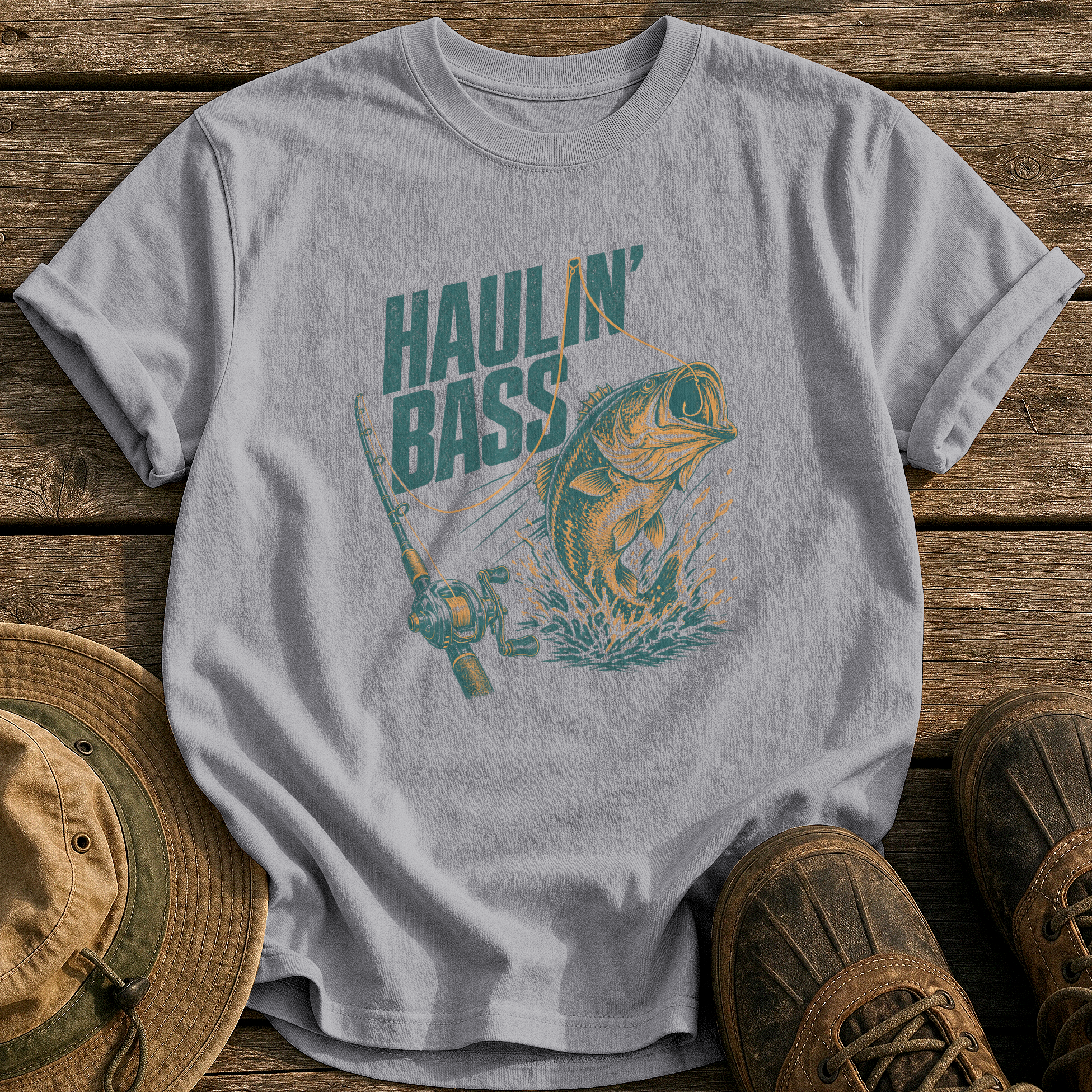 Haulin' Bass tee - Grey - front
