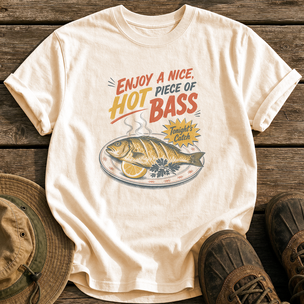 Hot Piece of Bass tee - Ivory - front
