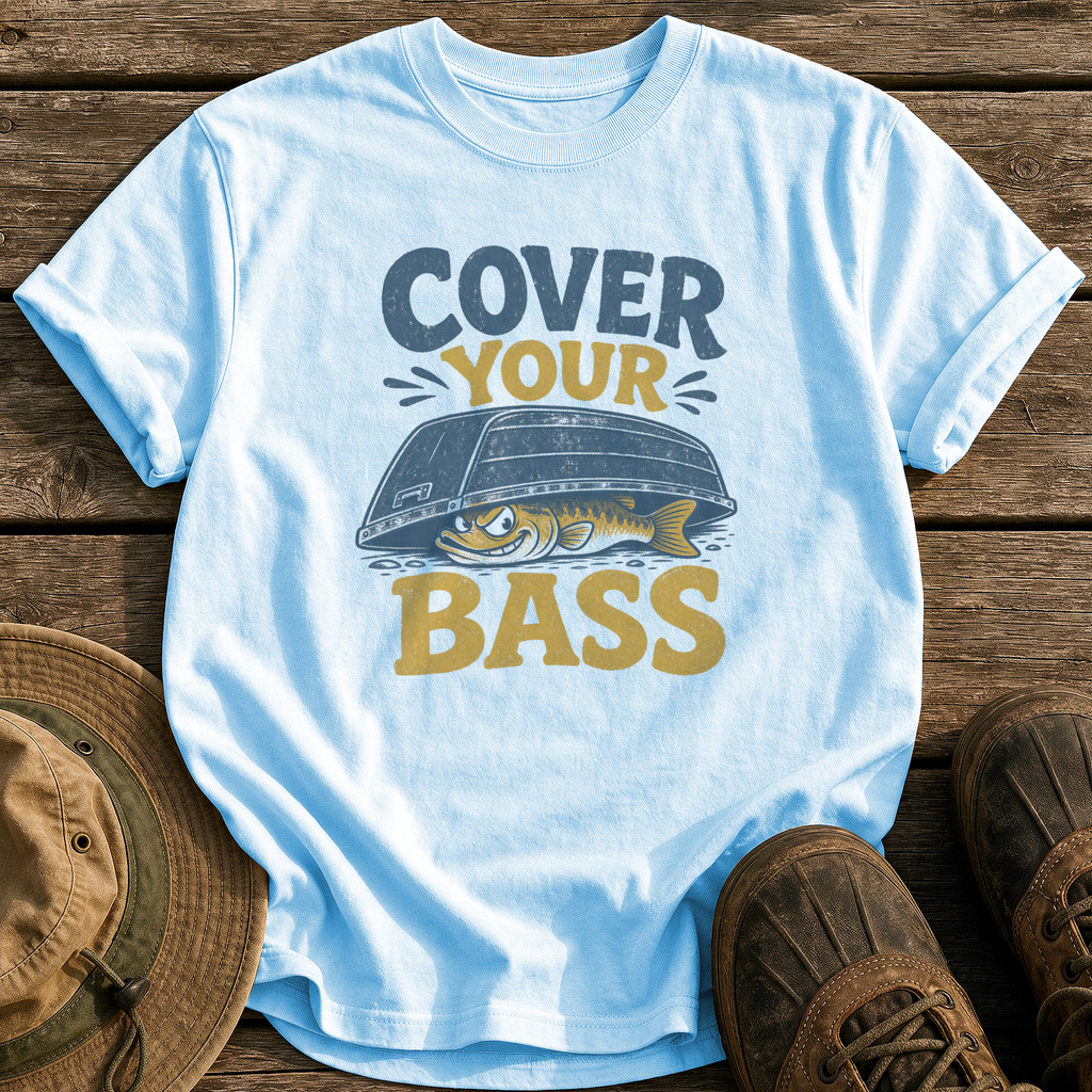 Cover Your Bass tee - Chambray - front