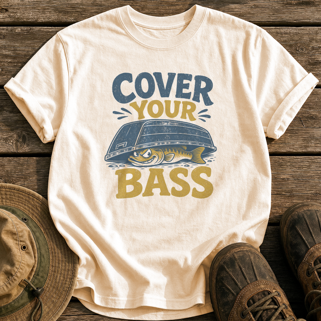 Cover Your Bass tee - Ivory - front