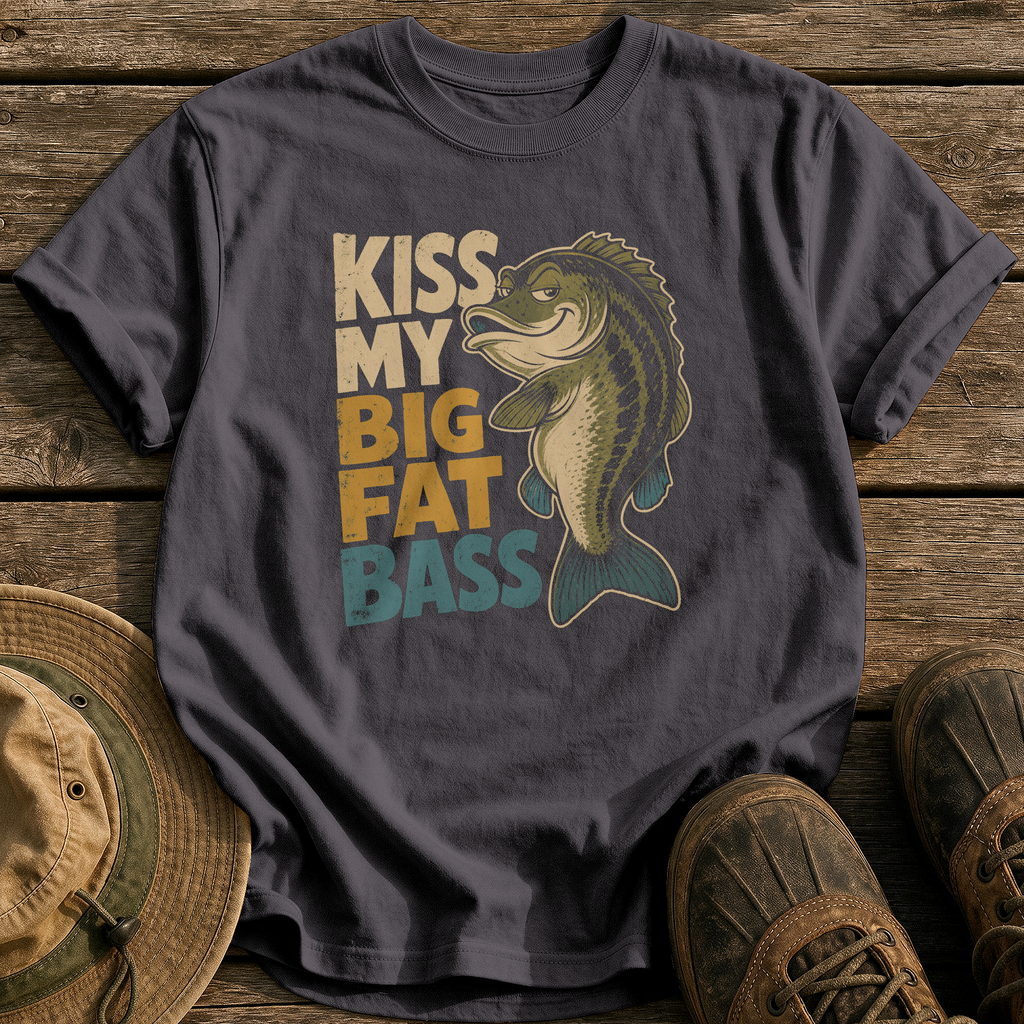 Kiss My Big Fat Bass tee - Graphite - front