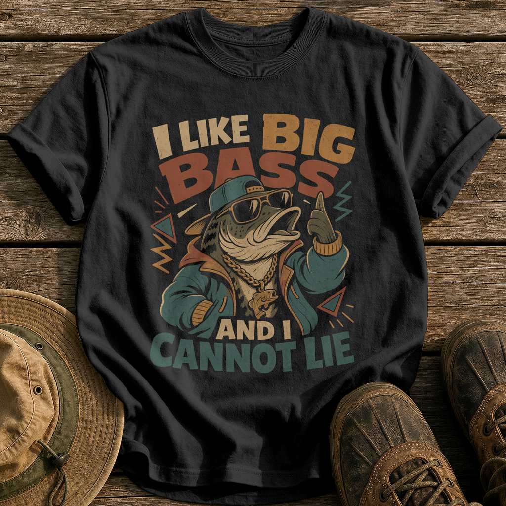 I Like Big Bass tee - Black - front