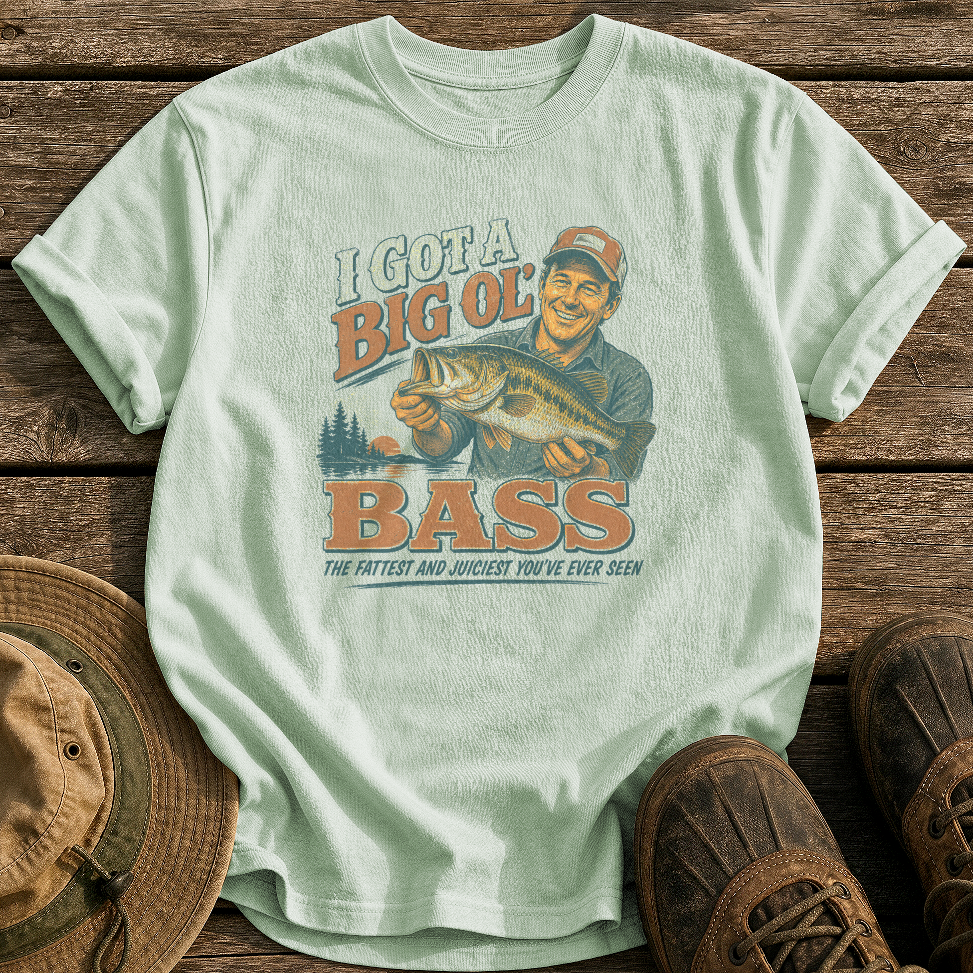 Big Ol' Bass tee - Bay - front