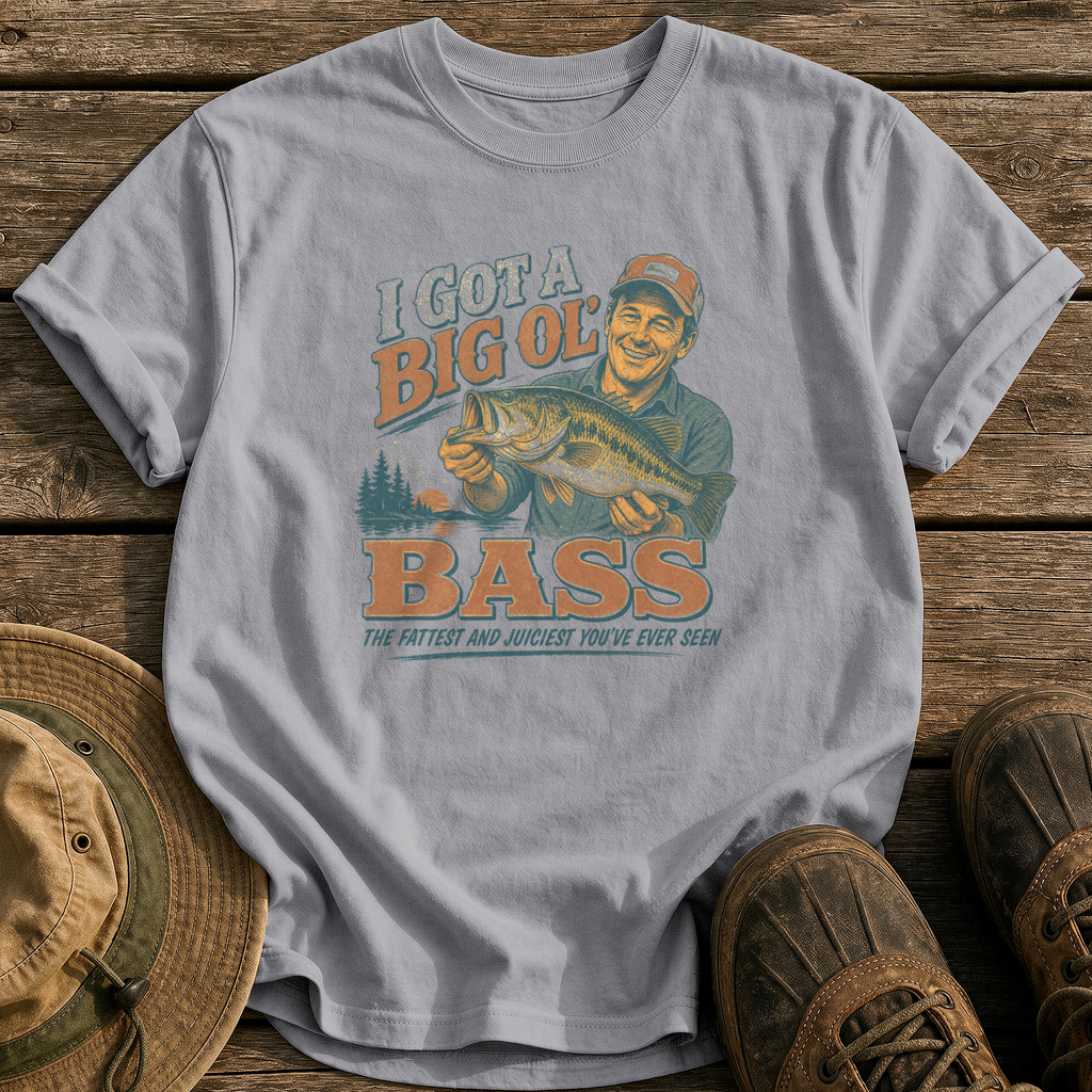 Big Ol' Bass tee - Grey - front
