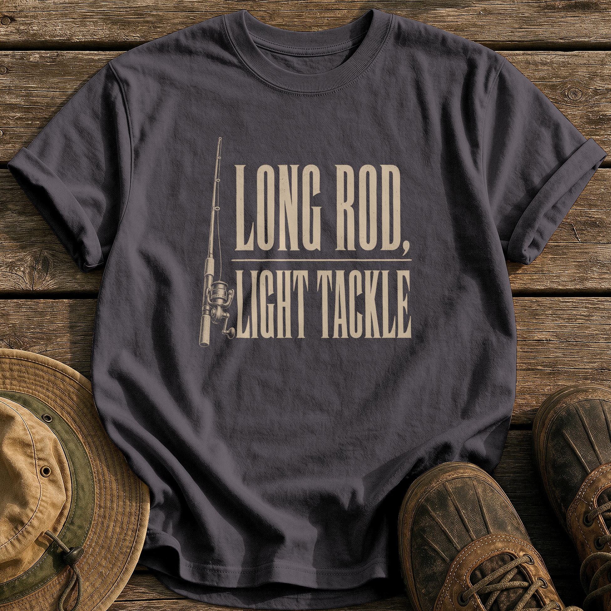 Long Rod Light Tackle tee - Graphite - front
