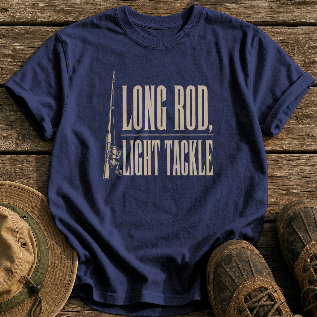 Long Rod Light Tackle tee - True Navy - front