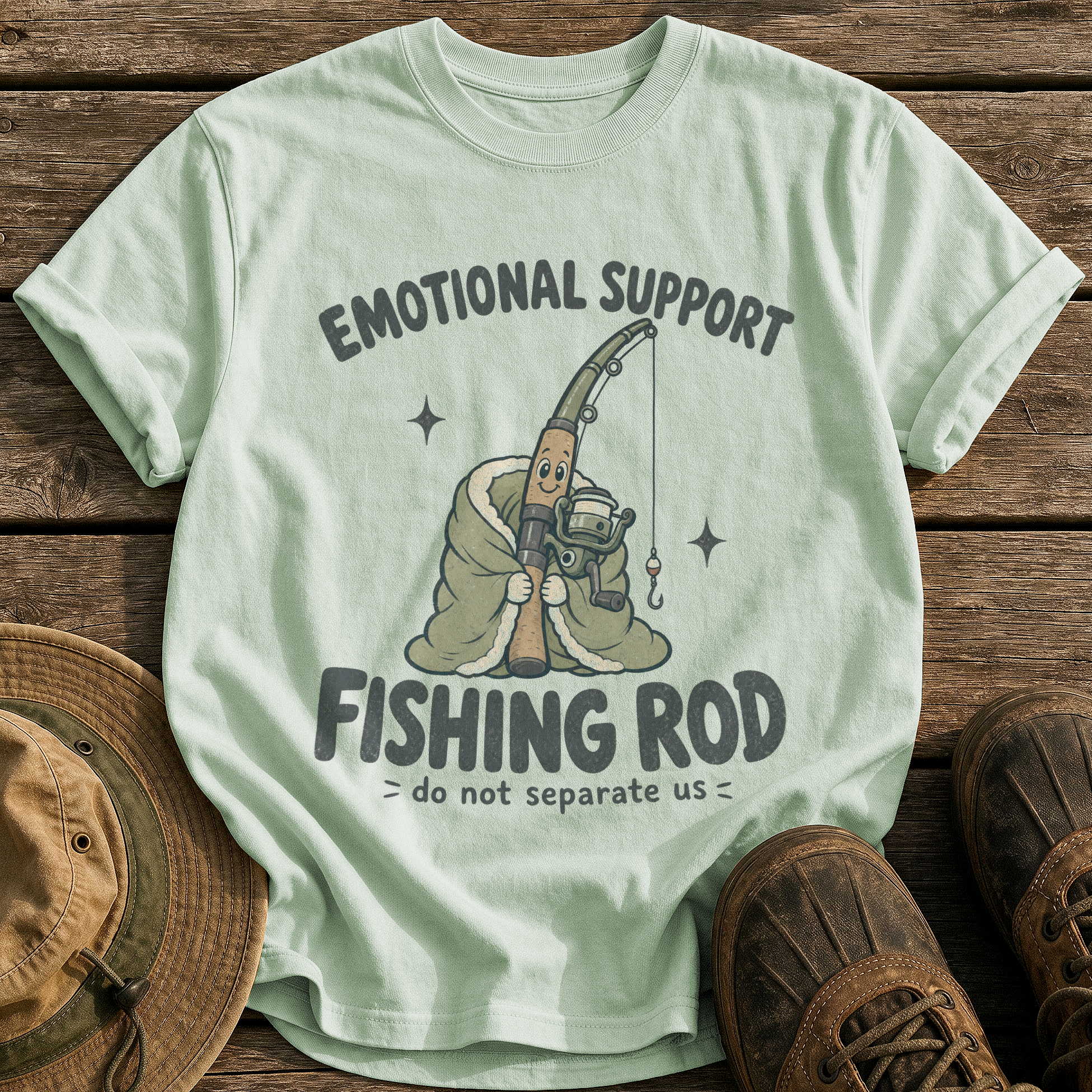 Emotional Support Fishing Rod tee - Bay - front