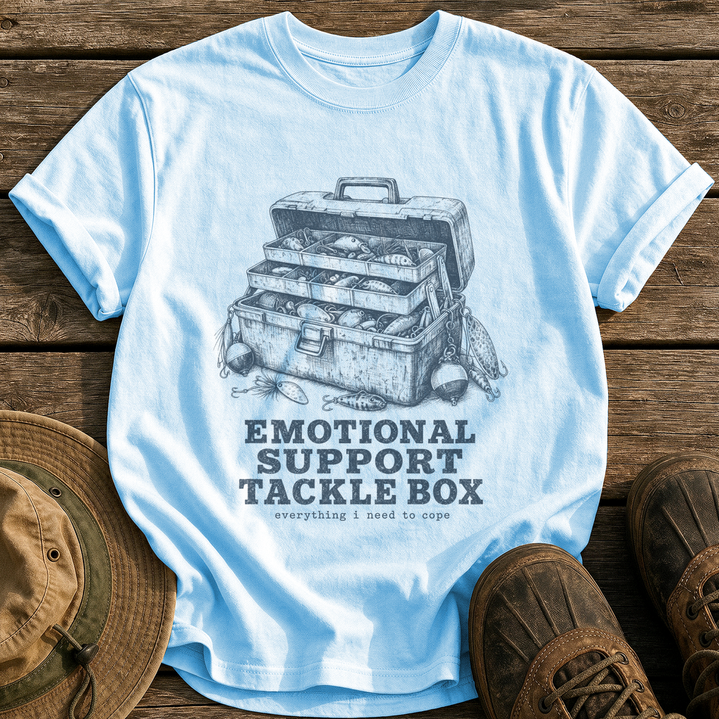 Emotional Support Tackle Box tee - Chambray - front