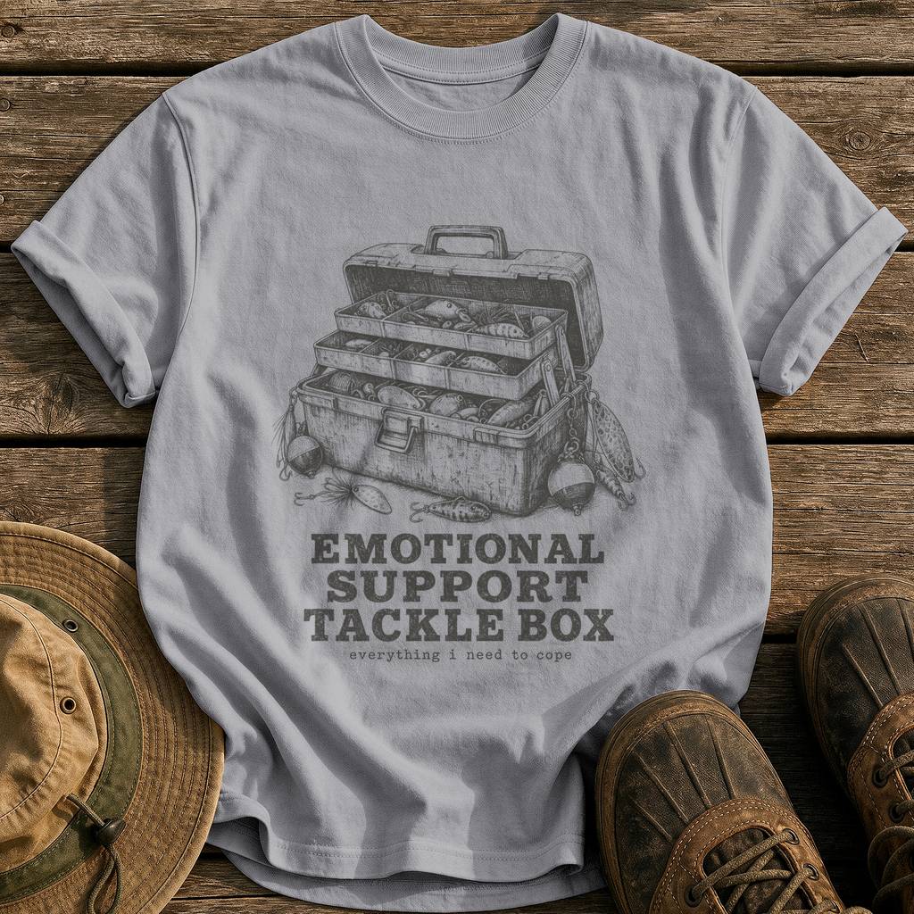Emotional Support Tackle Box tee - Grey - front