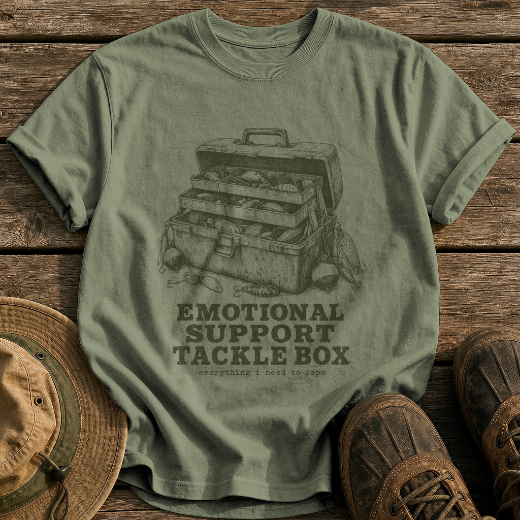Emotional Support Tackle Box tee - Sage - front