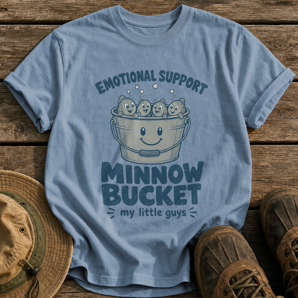 Emotional Support Minnow Bucket tee - Blue Jean - front